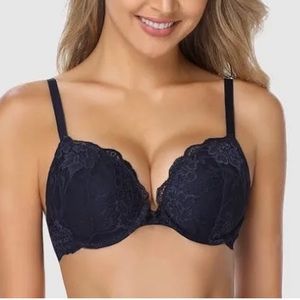 ThirdLove The Equalizer Lace Push-Up Bra Black Underwire-32E